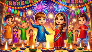 quotDiwali Festival Song for Kids  Learn amp Sing Along  Rhymes with Lyricsquot [upl. by Esinart]