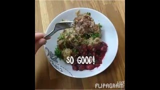 Swedish Meatballs Gravy amp Cranberry Sauce  LeCouloircom [upl. by Anilok793]