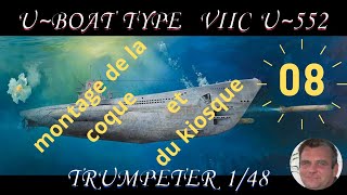 Trumpeter 148 DKM UBoat Type VIIC U552 partie 8 [upl. by Balling]