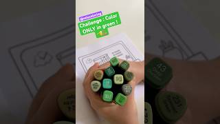 So Satisfying art markers asmr challenge Color ONLY in GREEN 🫡💪🏽😱 coloringforrelaxation [upl. by Nedlog]