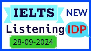 IELTS Listening Test IDP BC Cambridge 28092024 Listening practice test [upl. by Htiekal174]