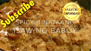 Filipino Recipe  Spicy Ginataang Isaw ng Baboy Pork Intestine  Motsu [upl. by Rebe]