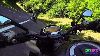 Lowside CRASH  Kawasaki Z1000 chasing KTM Duke 690 R amp Suzuki GSX 750 [upl. by Berey88]