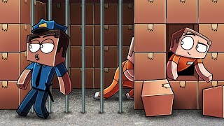 Minecraft  ESCAPING A BOX FORT PRISON  Riot to Breakout Box Fort Prison [upl. by Anor]