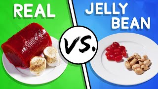 We Try the Real vs Jelly Bean Challenge 3 [upl. by Leirza450]