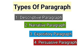 types of paragraph with examples  Narrative Paragraph  Descriptive Paragraph Expository Paragraph [upl. by Suixela]