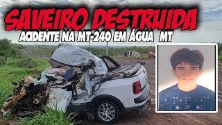 SAVEIRO DESTRUÍDA  Homem MORRE em violenta colisão com carreta na MT240 em Água Boa MT [upl. by Richey274]