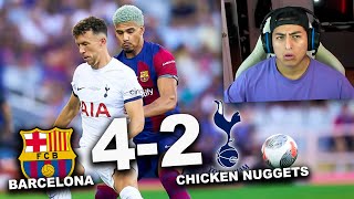 BARCA MADE FRIED CHICKEN  BARCELONA 42 TOTTENHAM FOR RANDOM TROPHY FULL GAME REACTION [upl. by Bouzoun]