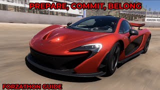 Forza Horizon 5  Forzathon Guide  Prepare Commit Belong  Mclaren P1 [upl. by Ellerrehc]