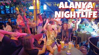 【4K】🇹🇷 Alanya Bar Street 2022 Walking Tour Antalya  TURKEY [upl. by Adla863]