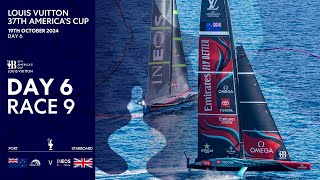 EPIC RACING🔥 Louis Vuitton 37th Americas Cup Race 9  Emirates Team New Zealand vs INEOS Britannia [upl. by Ahsenroc]