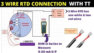 Procedure for 3 Wire RTD Connection with Temperature Transmitter [upl. by Orfurd503]