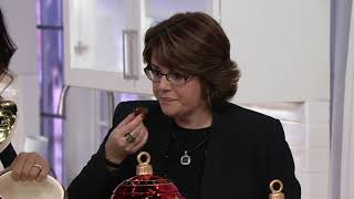 Davids Cookies Ornament Cookie Jar with 20 Enrobed Brownies on QVC [upl. by Eimmot]