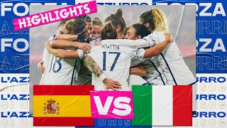 Highlights SpagnaItalia 23  Femminile  UEFA Women’s Nations League [upl. by Ander]