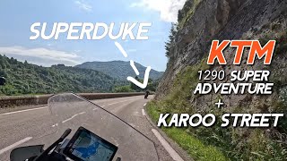 KTM 1290 Super Adventure S  Metzeler Karoo Street follows KTM 1290 Superduke R  Motor Sound Only [upl. by Pippas]