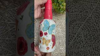 BottleArt with Decoupage Sheet shorts youtubeshorts diy bottleart handmade homedecor [upl. by Hauck]