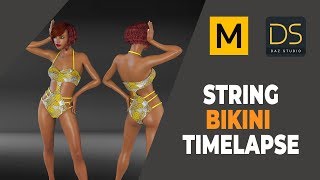 String Bikini Timelapse in Marvelous Designer [upl. by Ballman633]