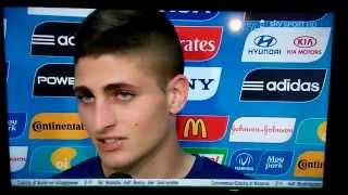 Intervista Marco Verratti quotSuarez MOCCICA lavversarioquot Italia Uruguay mondiali Brasile 2014 [upl. by Kerr]