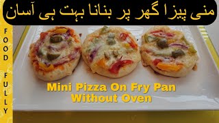 Easy Mini Pizza Without Oven  Pizza on Fry Pan  Vegetable Mini Pizza for Kids  Bakery Style Pizza [upl. by Fogarty]