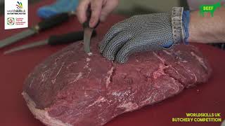 Worldskills Butchery Guide to Seam Butchery  Topside of Beef [upl. by Athena]