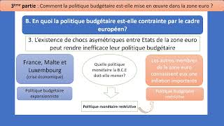 Quelles politiques économiques dans le cadre européen  44 La politique budgétaire [upl. by Annonyw]