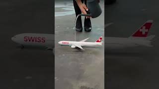 Check it out  Turn a model plane to a full size Boeing 777  plane boeing777 swissair [upl. by Euqinahc174]