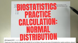 Biostatistics Calculation difficulty level moderate  normal distribution [upl. by Harwilll]