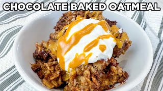 Chocolate Baked Oats  The oatmeal that tastes like brownies 💥 [upl. by Eilrebmik188]