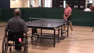 LiRong Seale warming up Wheelchair player Jon Redman  Table Tennis [upl. by Aiuqet549]