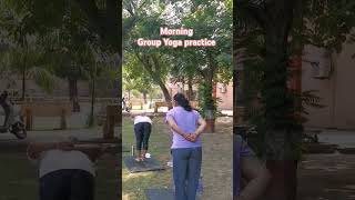 Morning Group Yoga practice yogapractice yogaiahmedabad groupyoga yogateacherAhmedabad [upl. by Aicital443]