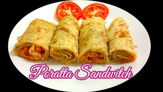 Paratha Omelette  Simple Poratta Sand witch  Paratha egg roll recipe  Break fast recipe Malayalam [upl. by Anaylil]