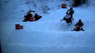 Race Official Hit by Snowmobile [upl. by Dnalyram]