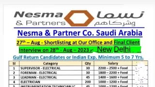 Nesma amp partner cosaudi Arabia company vacancy 2023 [upl. by Kearney720]