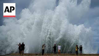 Hurricane Milton Video captures the tail end of the storm in Cuba [upl. by Tinaret908]