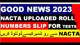 How to Download Roll Number Slip From NACTA National Counter Terrorism Authority Uploaded Roll Nun [upl. by Raddatz]