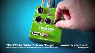 TRex Effects Twister 2 FLANGER Only Demo Stereo  Charvel to Laney amp Kustom [upl. by Ephrem]