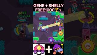 Gene  Shelly in DUO free 1000🏆☠️🤯 brawlstars [upl. by Brozak]