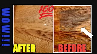 HOW TO REMOVE A SOLID OXIDIZED STAIN SAME AS PET STAIN ON YOUR HARDWOOD FLOOR REFURBISHING IT 2019 [upl. by Seigler]