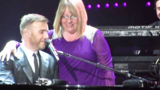 Gary Barlow on stage with Michelle Nottingham 17 April 2014 [upl. by Hellah842]