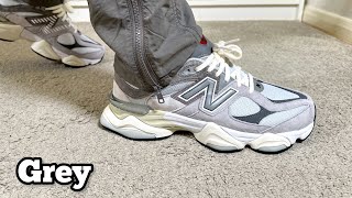 New Balance 9060 Grey Reviewamp On foot [upl. by Ellirehs]