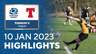 HIGHLIGHTS  Tennents Mens Premiership and National Leagues  10th January 2023 [upl. by Pozzy614]