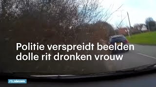 Politie verspreidt dashcambeelden dolle rit dronken vrouw  RTL NIEUWS [upl. by Ajim]