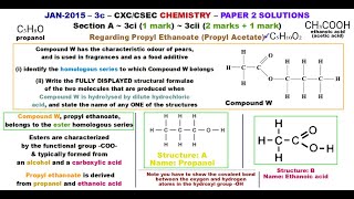 CSECCHEMP2s004  JAN2015  3c  Regarding Propyl Ethanoate Propyl Acetate [upl. by Dnalel785]