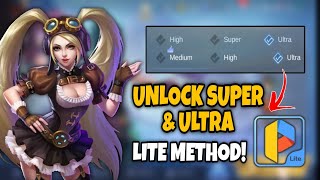 HOW TO UNLOCK SUPER amp ULTRA SETTINGS in Mobile Legends Pspace Lite Method [upl. by Sido]