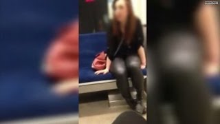 Possessed woman attacks fellow passenger in viral video [upl. by Attevad]