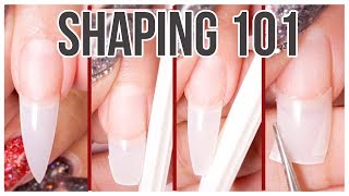 How to Shape and File your Nails 💕 Almond Stilletto Coffin and Square look [upl. by Sheline]