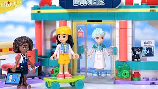 A retro 60s style diner Lego Friends Heartlake Downtown Diner review amp build [upl. by Cyn]