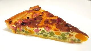 TARTE aux PETITS POIS CAROTTES et lardons [upl. by Bigod]