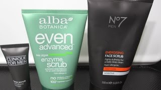 Best Face Scrub For Men Clinique For Men vs No7 For Men vs Alba Even Advanced [upl. by Mommy]