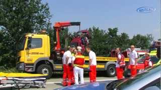 Tödlicher Unfall auf der BAB 4 zwischen Glauchau und Meerane Sachsen 27072012 [upl. by Ahseer]